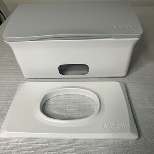 Ubbi Wipe Dispenser with Weighted Plate Gray & White Baby Nursery Modern‎